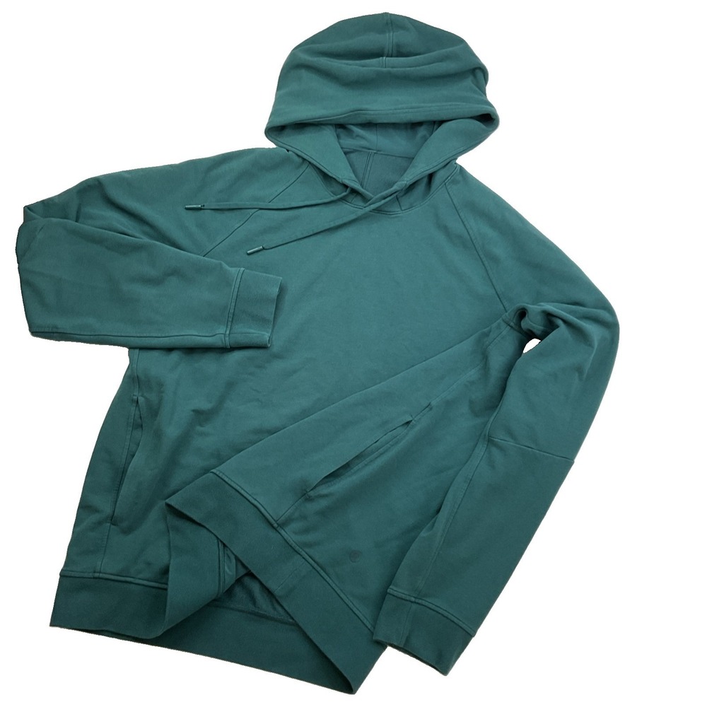 Lululemon Mens City Sweat Pullover Hoodie Green Sz L LM3AUPS Raglan Activewear